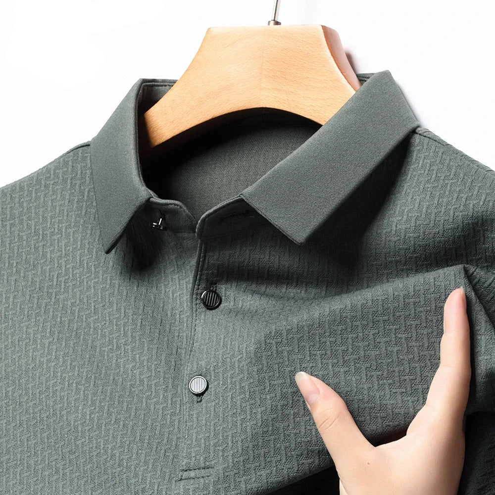 Breathable Long-Sleeved Polo Shirt