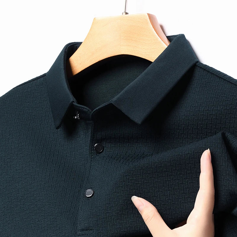 Breathable Long-Sleeved Polo Shirt